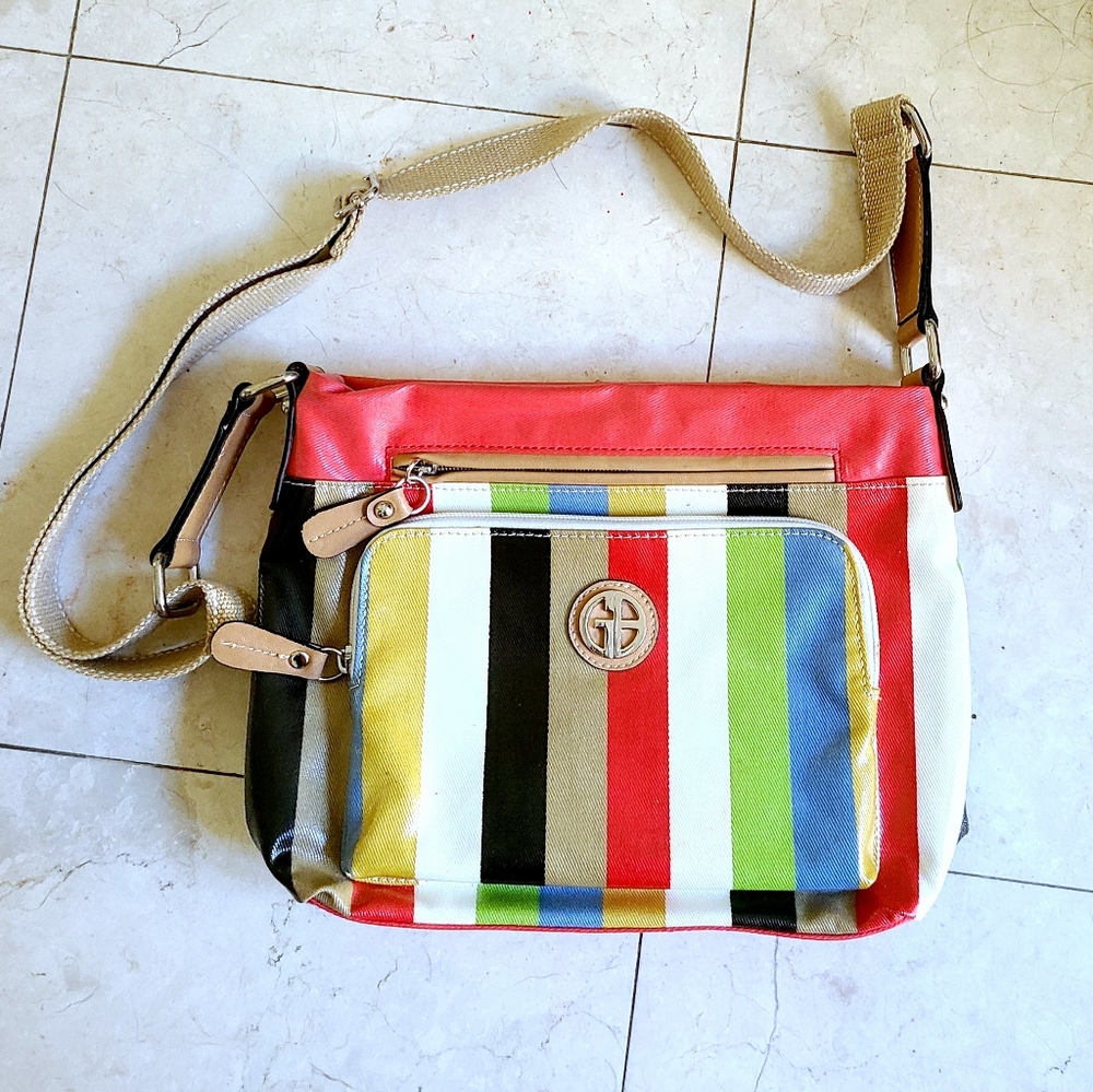 Giani Bernini multicolored striped adjustable bag